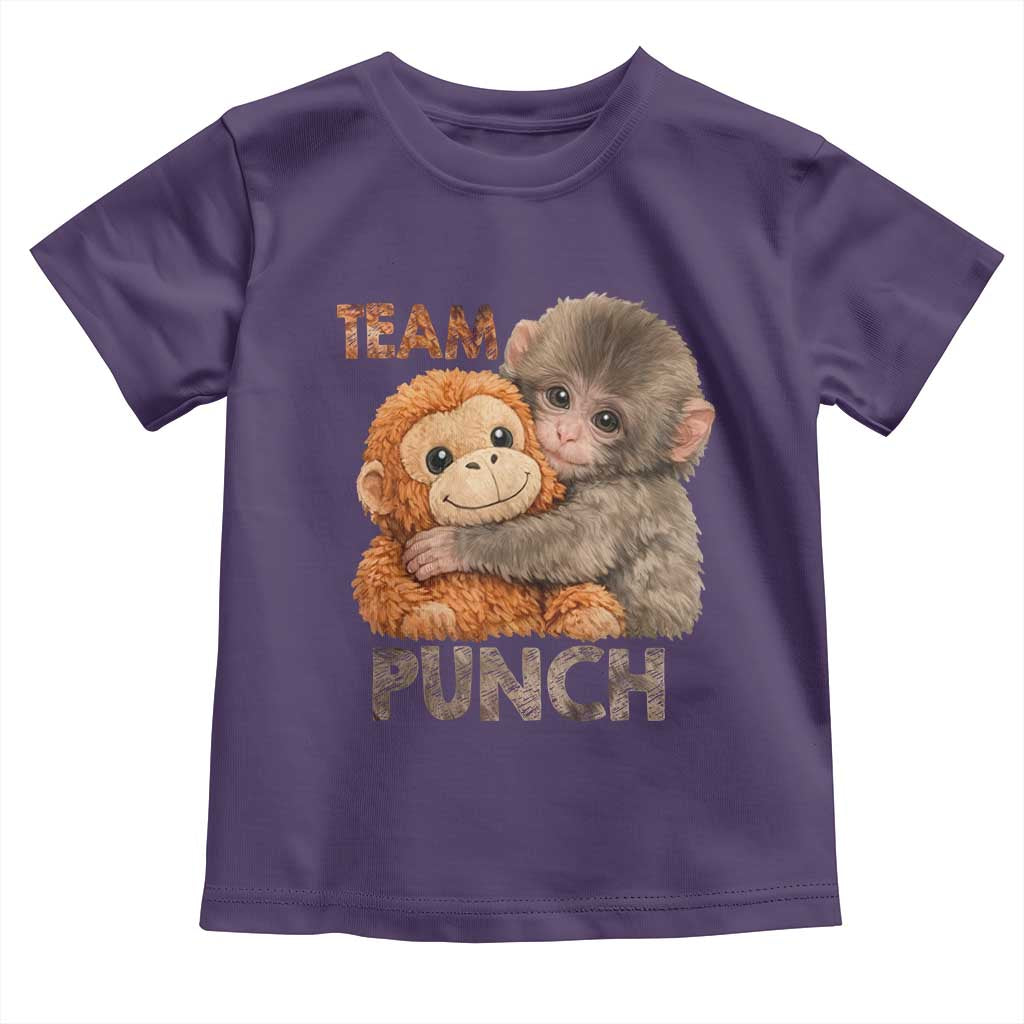 Team Punch Viral Baby Monkey Toddler T Shirt Cute Monkey Hugging Plush Toy Internet Trend Gift