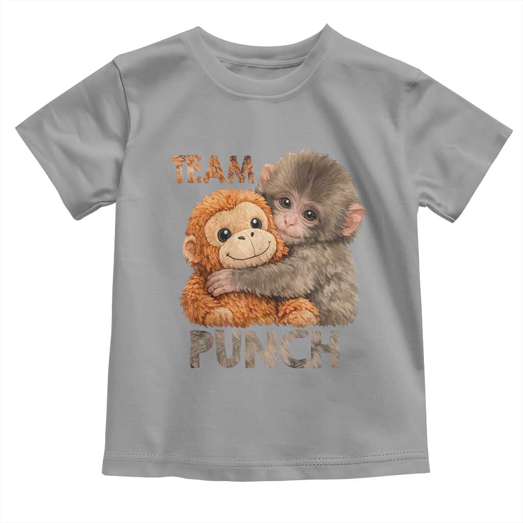 Team Punch Viral Baby Monkey Toddler T Shirt Cute Monkey Hugging Plush Toy Internet Trend Gift