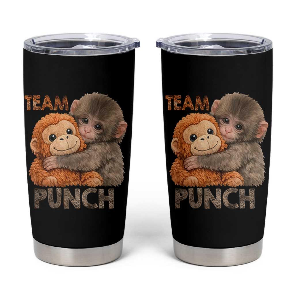 Team Punch Viral Baby Monkey Tumbler Cup Cute Monkey Hugging Plush Toy Internet Trend Gift