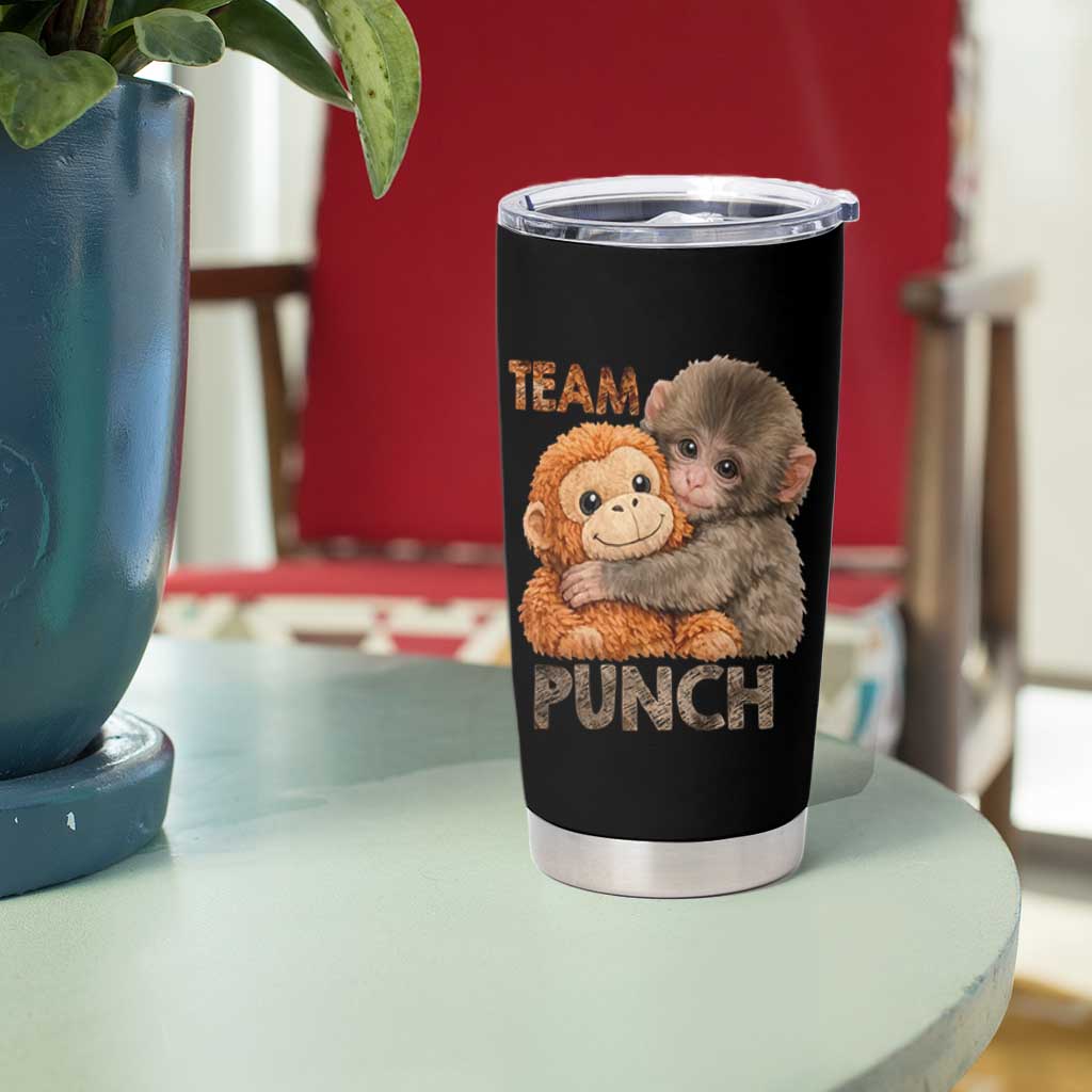 Team Punch Viral Baby Monkey Tumbler Cup Cute Monkey Hugging Plush Toy Internet Trend Gift