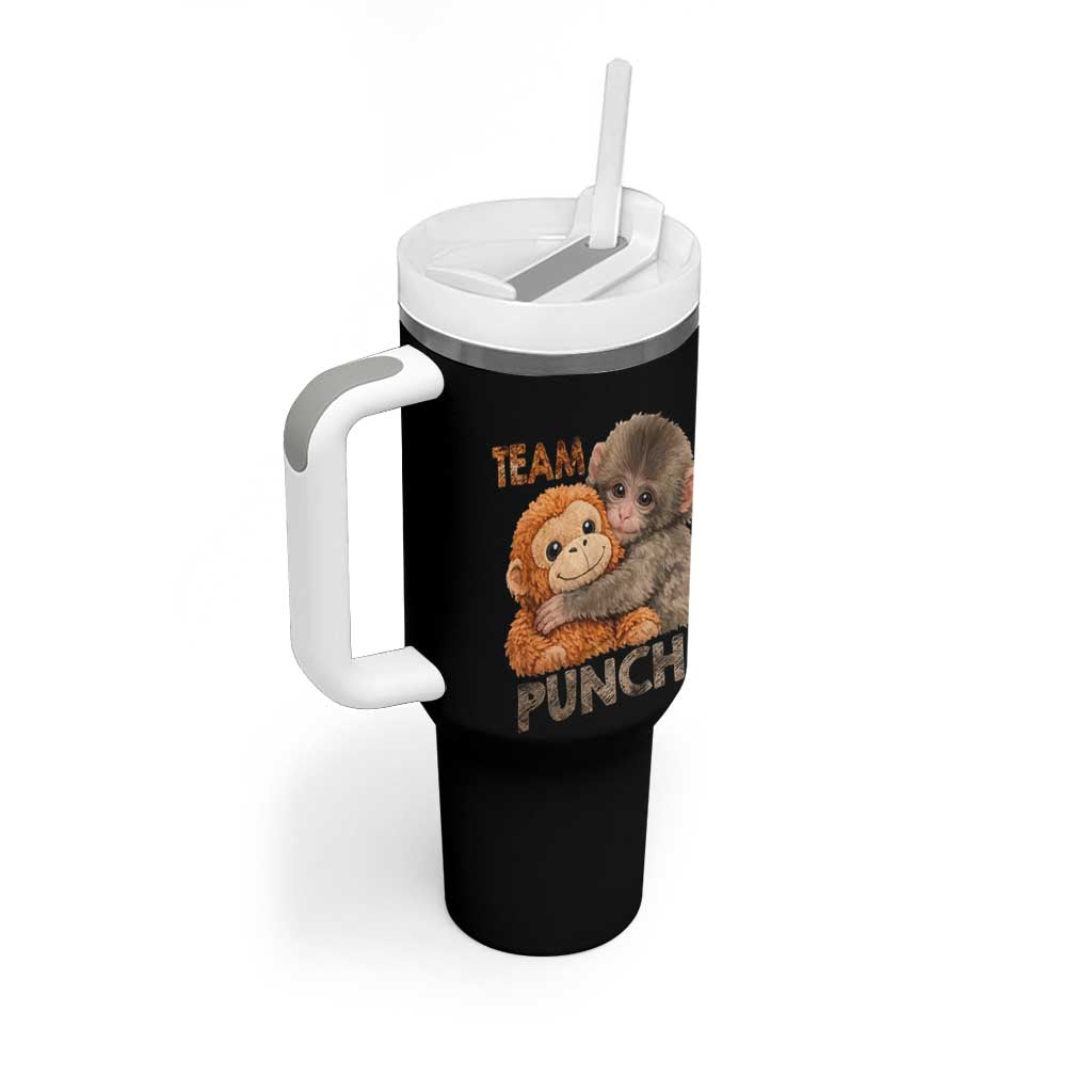 Team Punch Viral Baby Monkey Tumbler With Handle Cute Monkey Hugging Plush Toy Internet Trend Gift