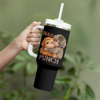 Team Punch Viral Baby Monkey Tumbler With Handle Cute Monkey Hugging Plush Toy Internet Trend Gift