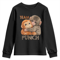 Team Punch Viral Baby Monkey Youth Sweatshirt Cute Monkey Hugging Plush Toy Internet Trend Gift