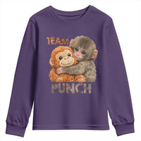 Team Punch Viral Baby Monkey Youth Sweatshirt Cute Monkey Hugging Plush Toy Internet Trend Gift