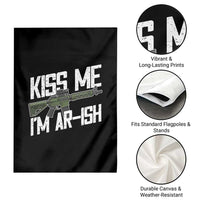 Kiss Me Im ARish Funny St Patricks Day Garden Flag Tactical Irish Humor for Gun Enthusiasts
