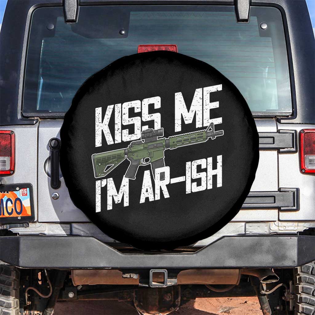 Kiss Me Im ARish Funny St Patricks Day Spare Tire Cover Tactical Irish Humor for Gun Enthusiasts