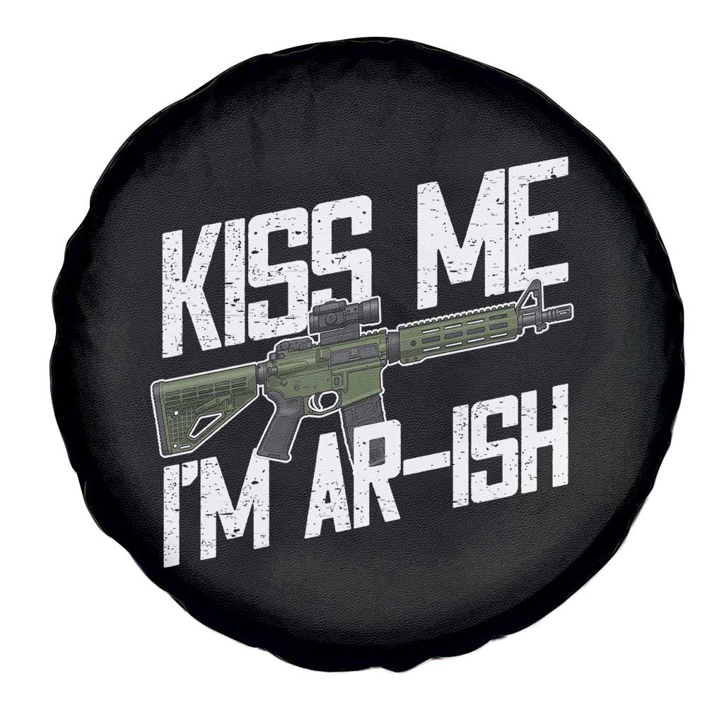 Kiss Me Im ARish Funny St Patricks Day Spare Tire Cover Tactical Irish Humor for Gun Enthusiasts