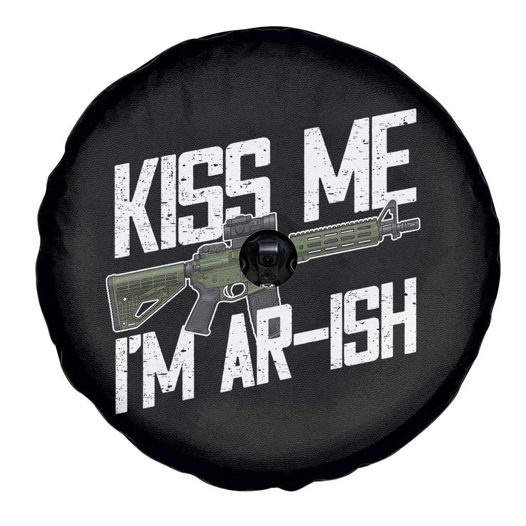 Kiss Me Im ARish Funny St Patricks Day Spare Tire Cover Tactical Irish Humor for Gun Enthusiasts