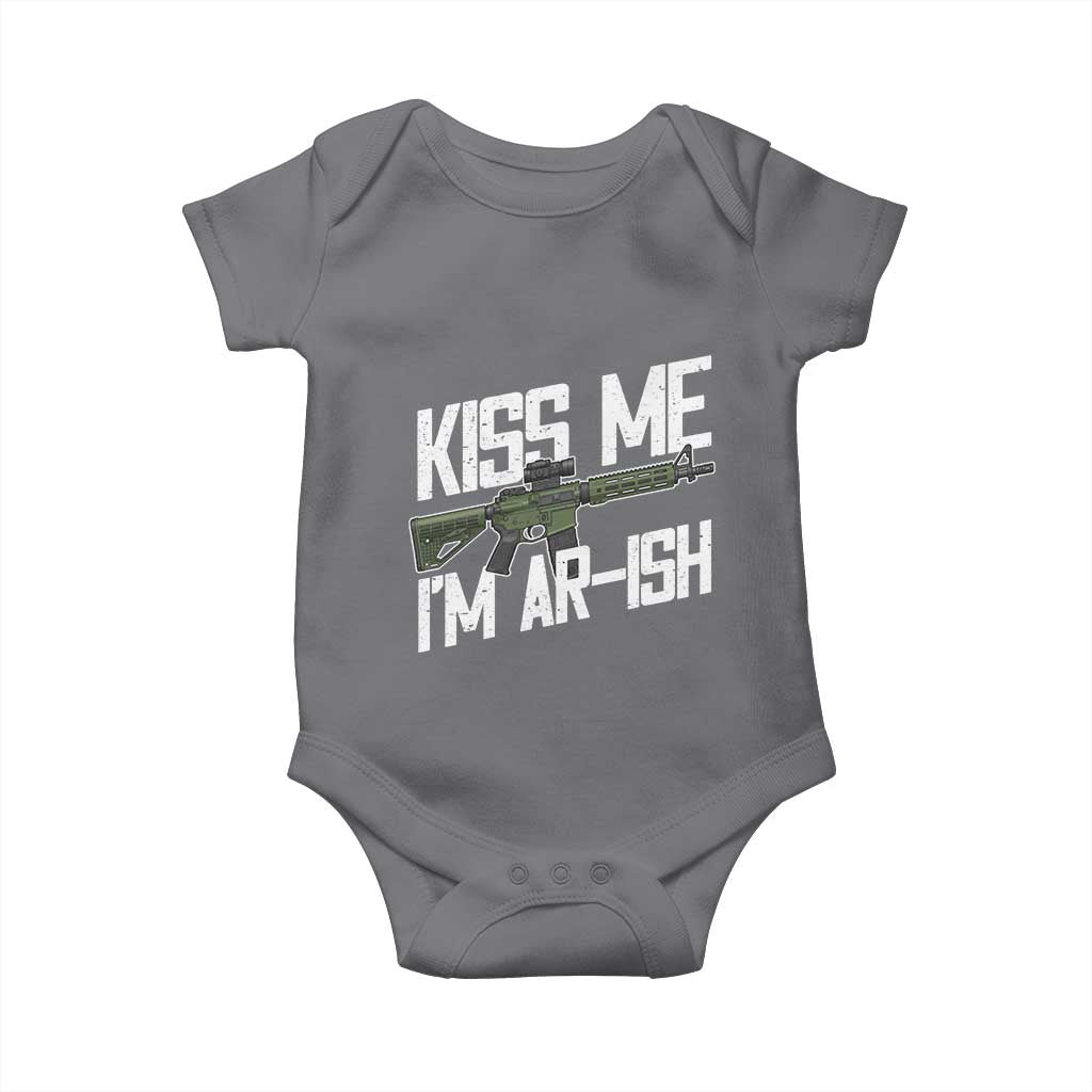 Kiss Me Im ARish Funny St Patricks Day Baby Onesie Tactical Irish Humor for Gun Enthusiasts