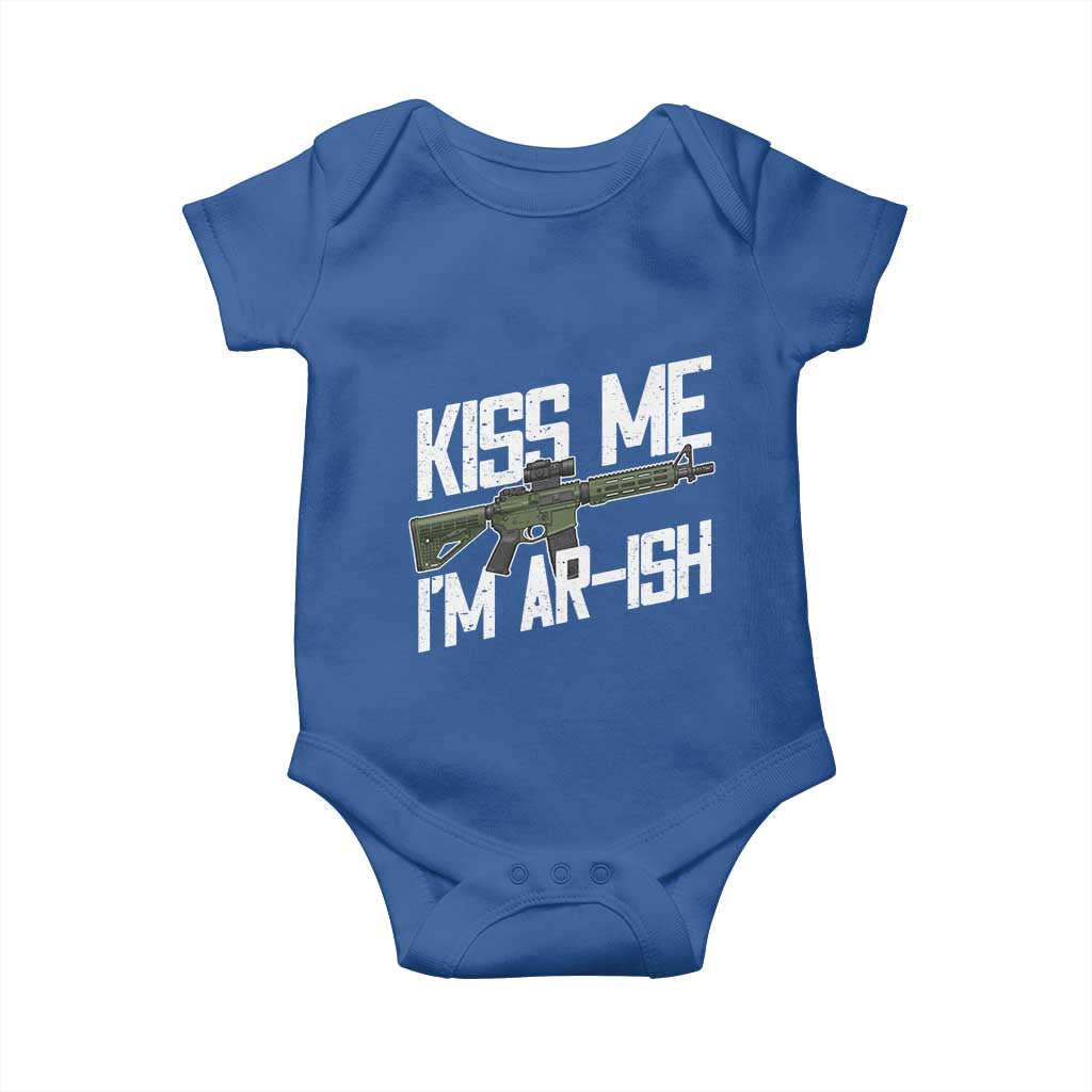 Kiss Me Im ARish Funny St Patricks Day Baby Onesie Tactical Irish Humor for Gun Enthusiasts