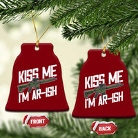 Kiss Me Im ARish Funny St Patricks Day Ceramic Ornament Tactical Irish Humor for Gun Enthusiasts