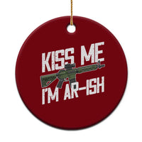 Kiss Me Im ARish Funny St Patricks Day Ceramic Ornament Tactical Irish Humor for Gun Enthusiasts
