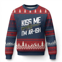 Kiss Me Im ARish Funny St Patricks Day Ugly Christmas Sweater Tactical Irish Humor for Gun Enthusiasts
