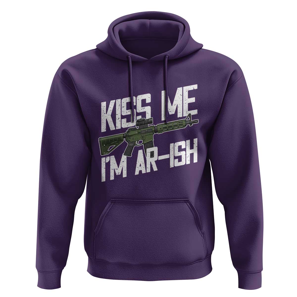 Kiss Me Im ARish Funny St Patricks Day Hoodie Tactical Irish Humor for Gun Enthusiasts