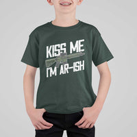 Kiss Me Im ARish Funny St Patricks Day T Shirt For Kid Tactical Irish Humor for Gun Enthusiasts