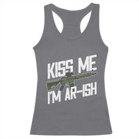 Kiss Me Im ARish Funny St Patricks Day Racerback Tank Top Tactical Irish Humor for Gun Enthusiasts