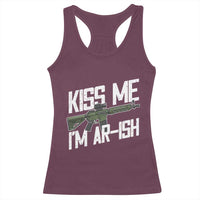 Kiss Me Im ARish Funny St Patricks Day Racerback Tank Top Tactical Irish Humor for Gun Enthusiasts