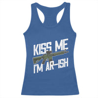 Kiss Me Im ARish Funny St Patricks Day Racerback Tank Top Tactical Irish Humor for Gun Enthusiasts