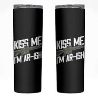 Kiss Me Im ARish Funny St Patricks Day Skinny Tumbler Tactical Irish Humor for Gun Enthusiasts