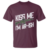 Kiss Me Im ARish Funny St Patricks Day T Shirt Tactical Irish Humor for Gun Enthusiasts