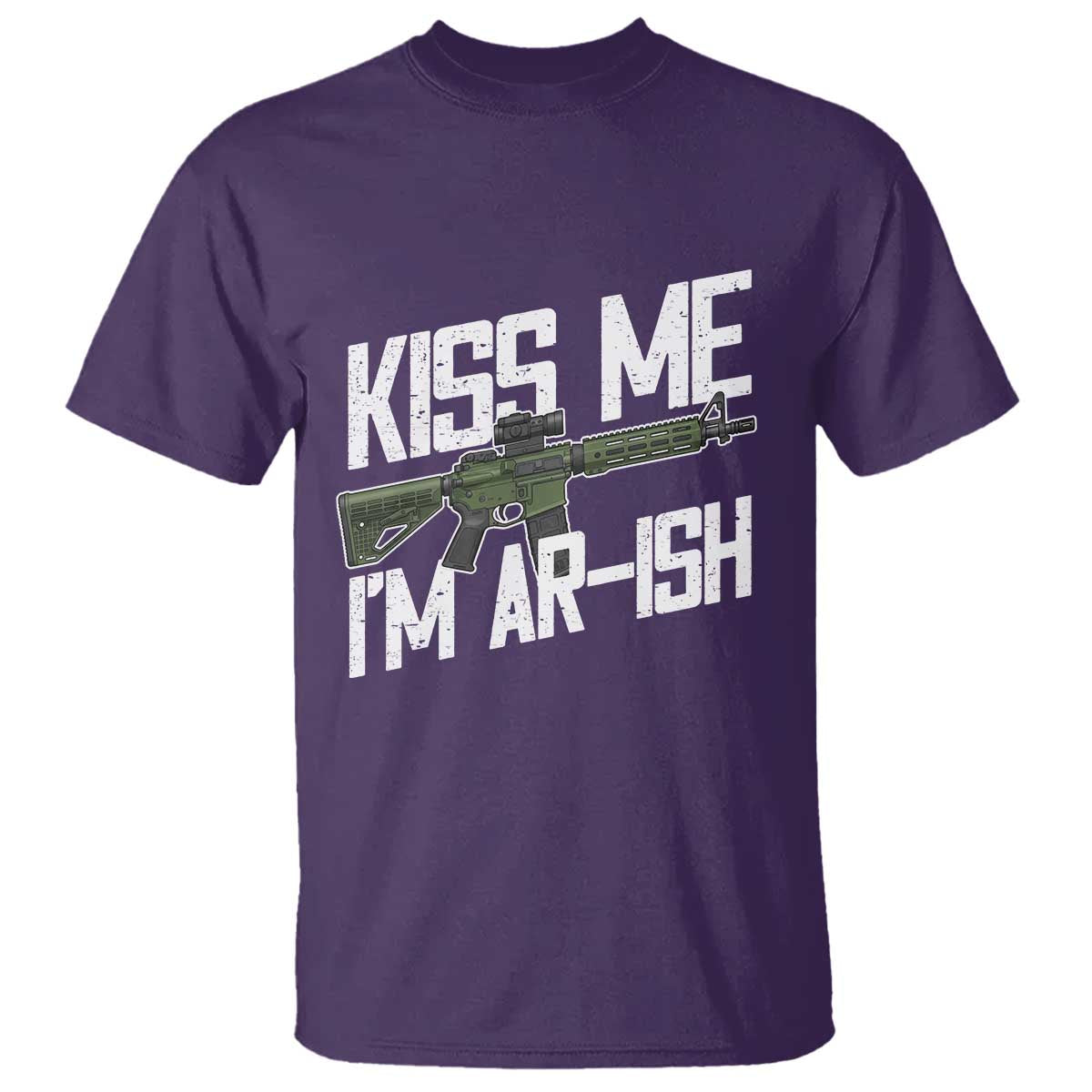 Kiss Me Im ARish Funny St Patricks Day T Shirt Tactical Irish Humor for Gun Enthusiasts
