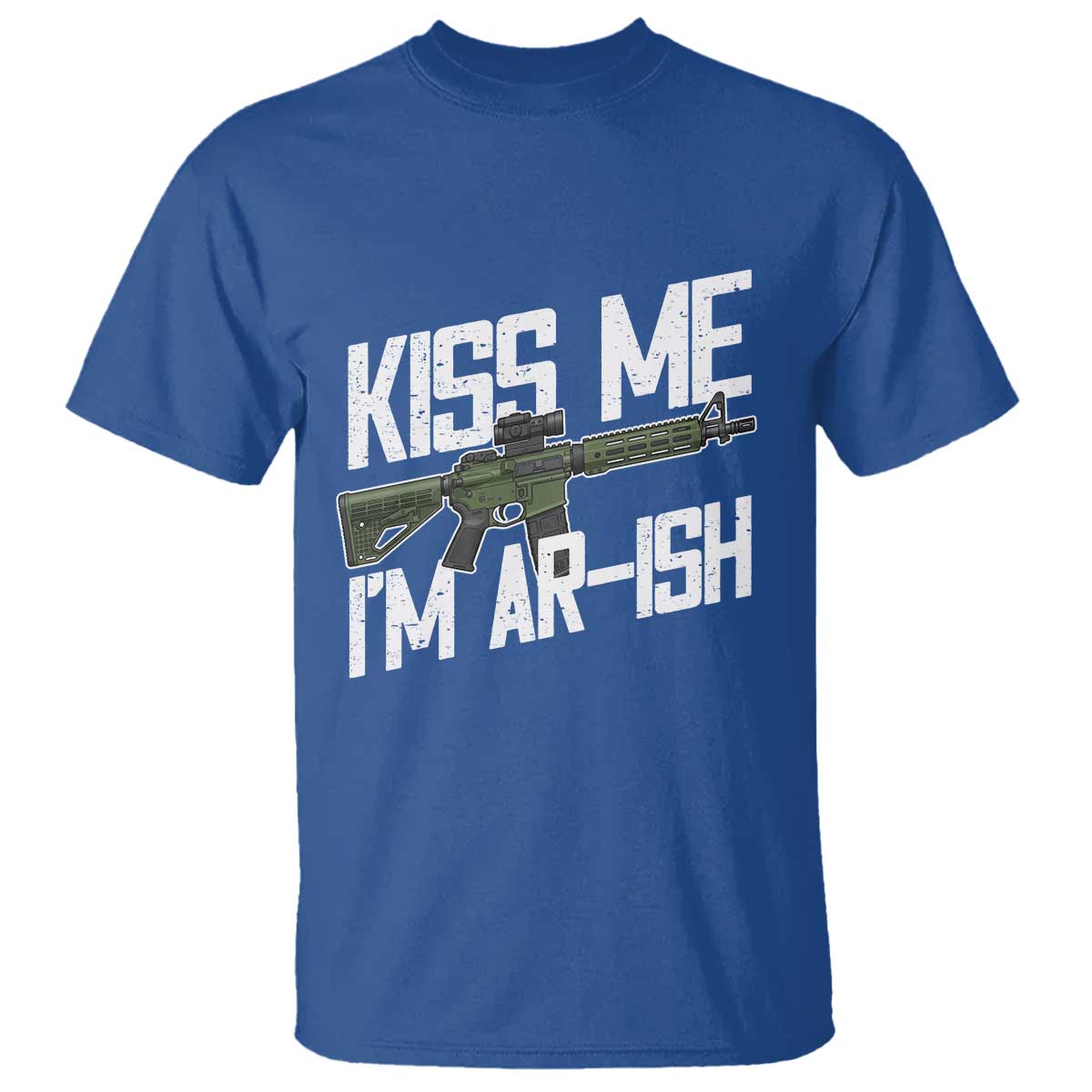 Kiss Me Im ARish Funny St Patricks Day T Shirt Tactical Irish Humor for Gun Enthusiasts