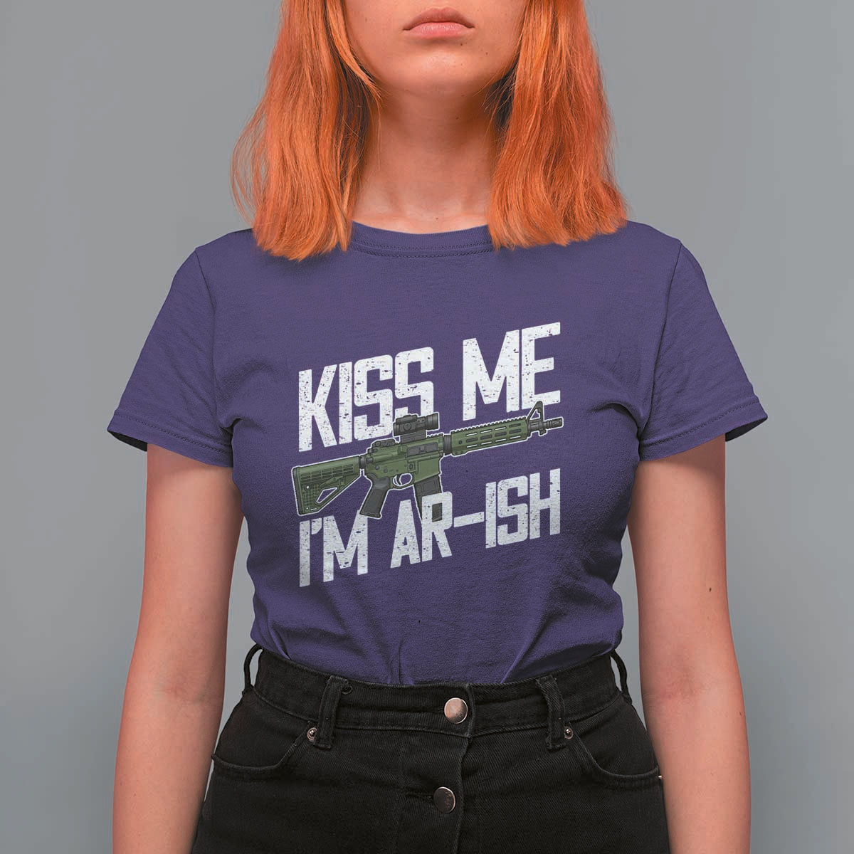 Kiss Me Im ARish Funny St Patricks Day T Shirt For Women Tactical Irish Humor for Gun Enthusiasts
