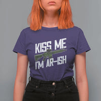 Kiss Me Im ARish Funny St Patricks Day T Shirt For Women Tactical Irish Humor for Gun Enthusiasts
