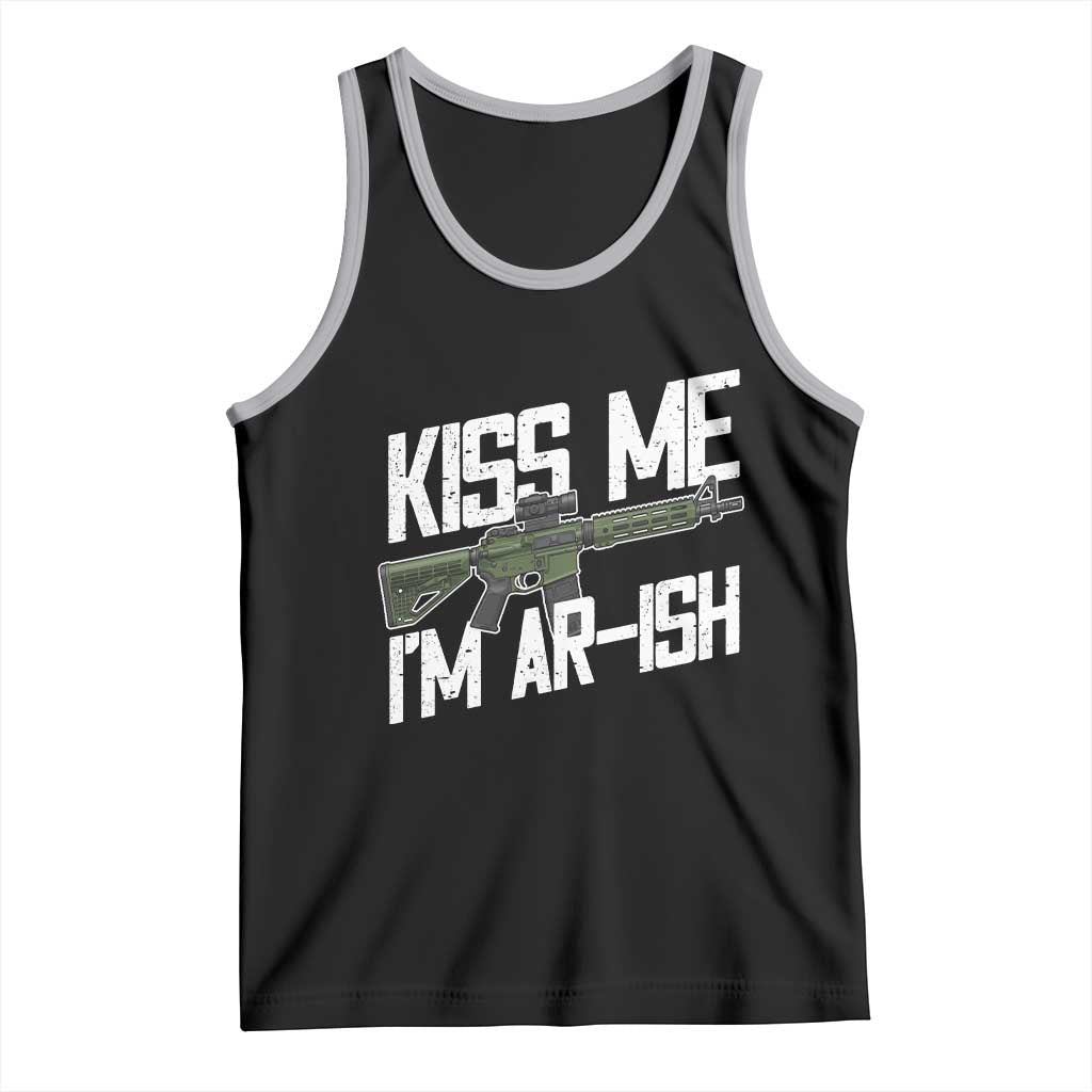 Kiss Me Im ARish Funny St Patricks Day Tank Top Tactical Irish Humor for Gun Enthusiasts