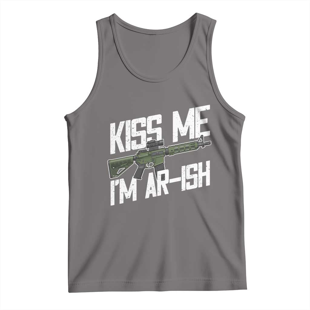 Kiss Me Im ARish Funny St Patricks Day Tank Top Tactical Irish Humor for Gun Enthusiasts