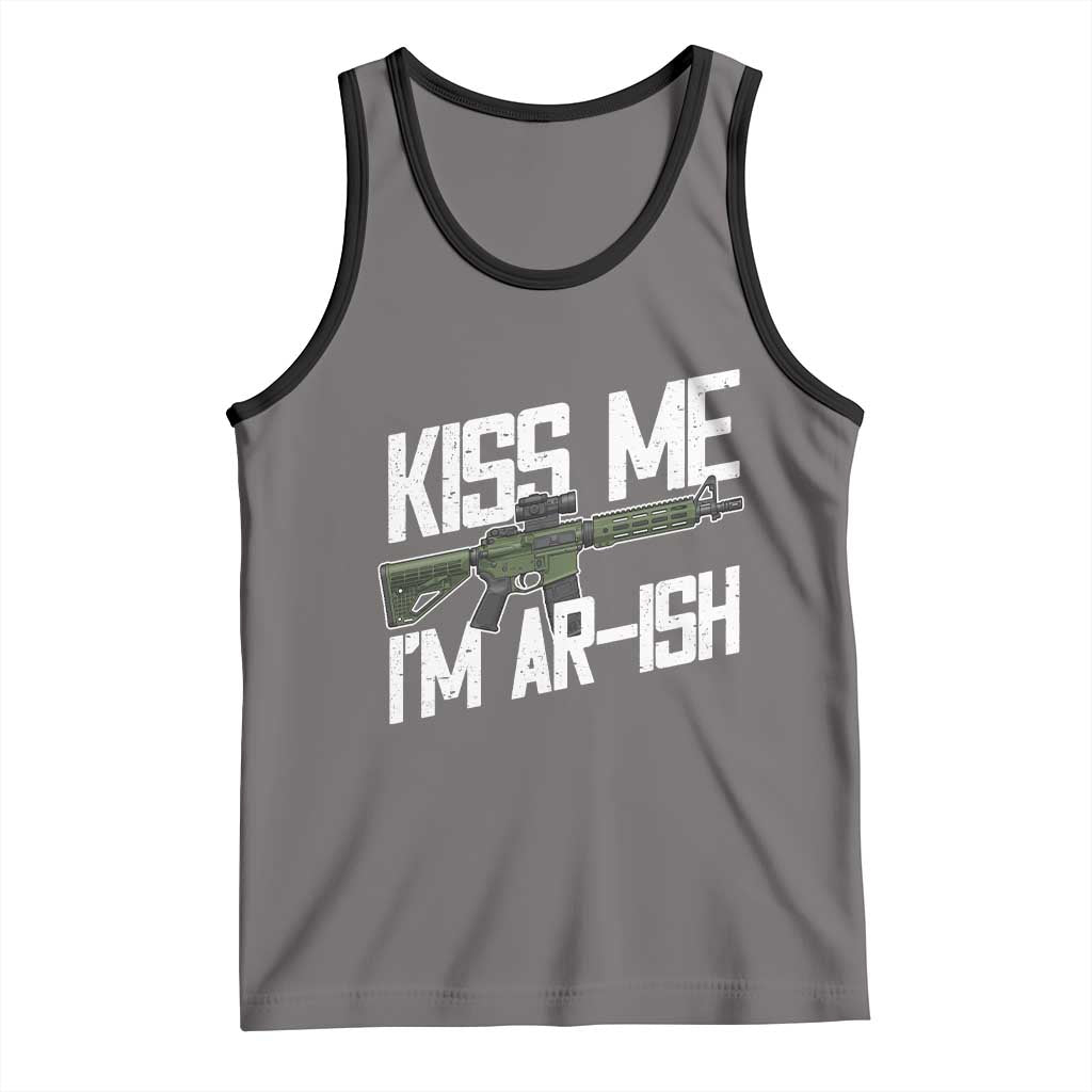 Kiss Me Im ARish Funny St Patricks Day Tank Top Tactical Irish Humor for Gun Enthusiasts