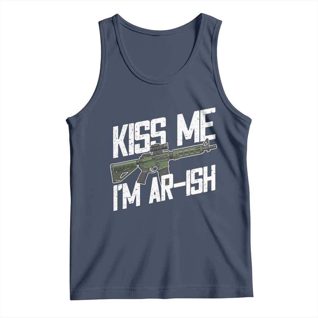 Kiss Me Im ARish Funny St Patricks Day Tank Top Tactical Irish Humor for Gun Enthusiasts