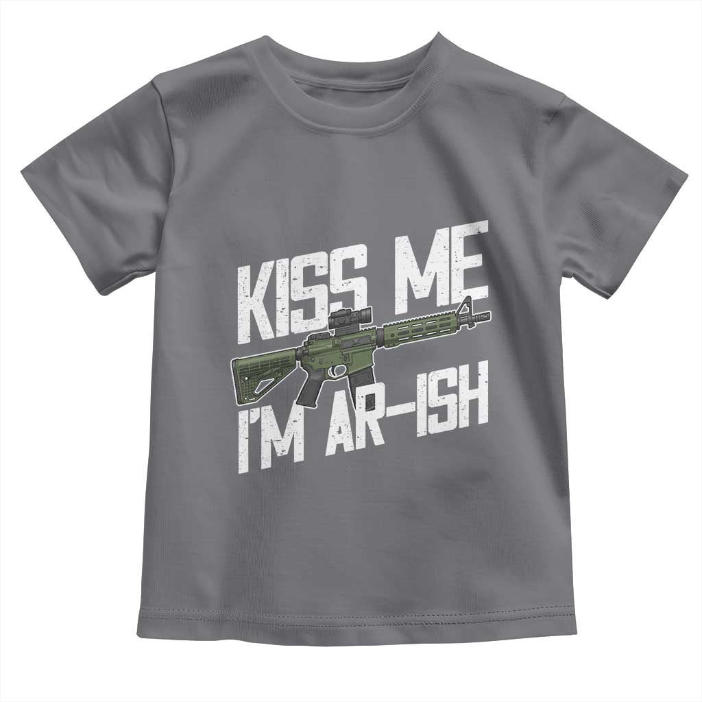 Kiss Me Im ARish Funny St Patricks Day Toddler T Shirt Tactical Irish Humor for Gun Enthusiasts