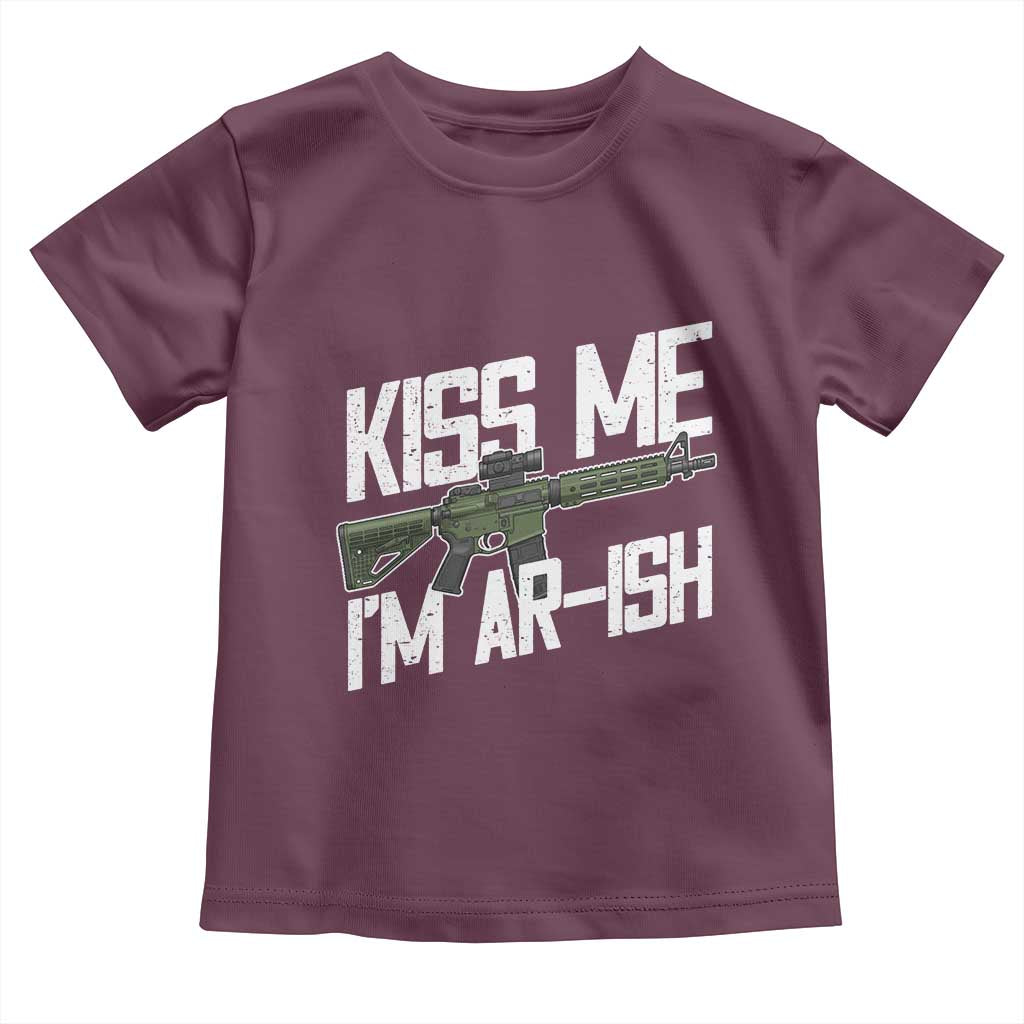 Kiss Me Im ARish Funny St Patricks Day Toddler T Shirt Tactical Irish Humor for Gun Enthusiasts