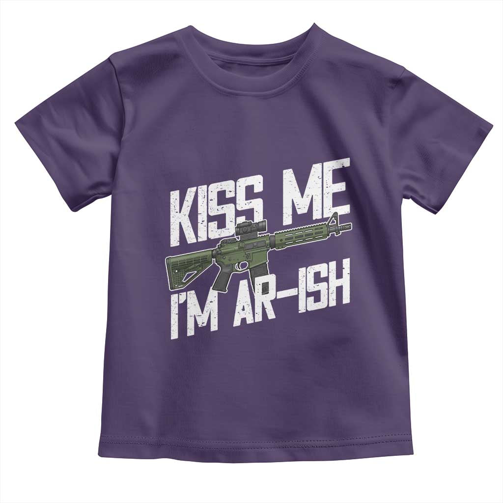 Kiss Me Im ARish Funny St Patricks Day Toddler T Shirt Tactical Irish Humor for Gun Enthusiasts