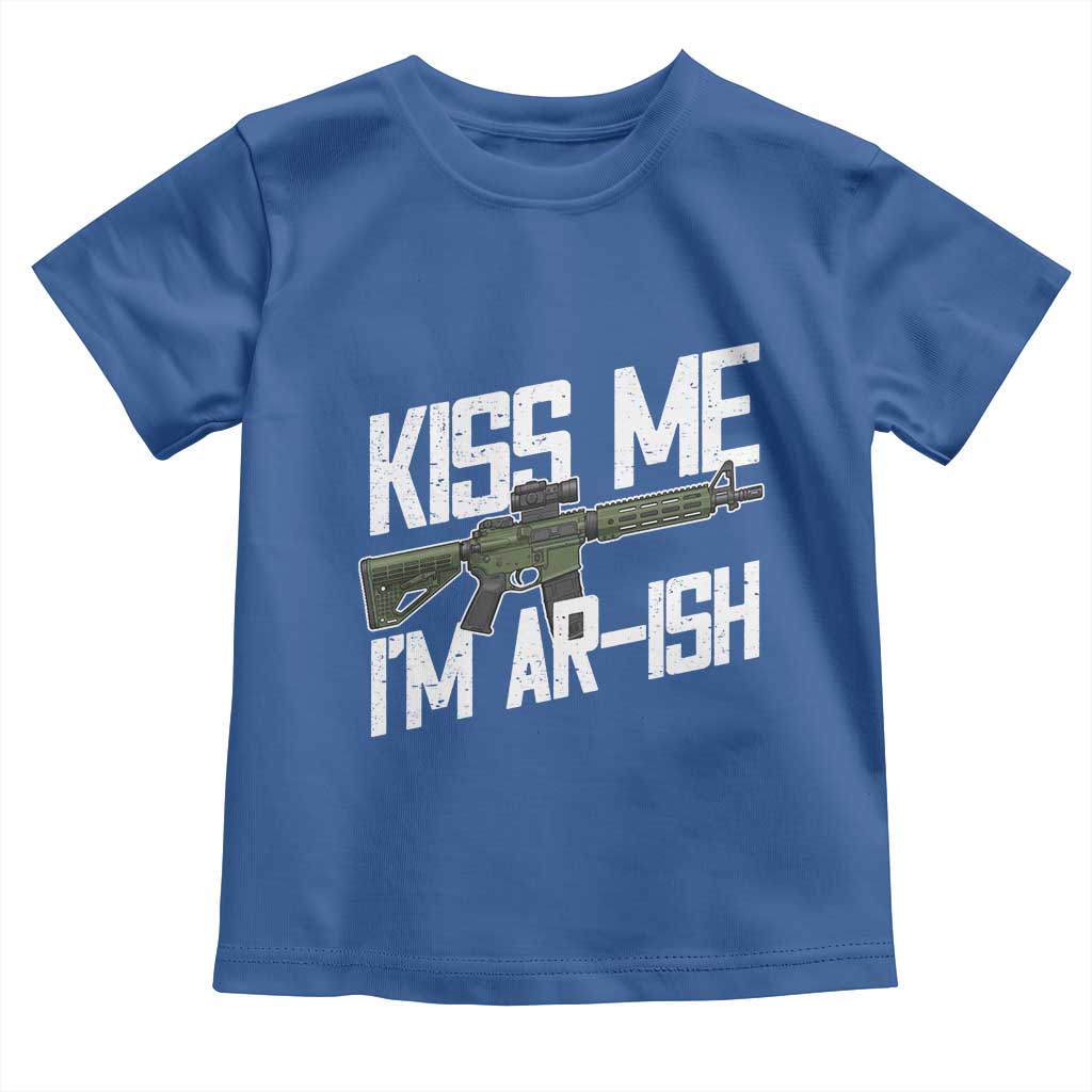 Kiss Me Im ARish Funny St Patricks Day Toddler T Shirt Tactical Irish Humor for Gun Enthusiasts
