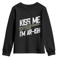 Kiss Me Im ARish Funny St Patricks Day Youth Sweatshirt Tactical Irish Humor for Gun Enthusiasts
