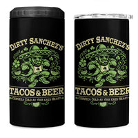 Dirty Sanchezs Tacos and Beer Funny Fiesta 4 in 1 Can Cooler Tumbler Cerveza Cold as Your Exes Heart Mexican Party Humor