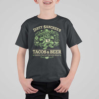 Dirty Sanchezs Tacos and Beer Funny Fiesta T Shirt For Kid Cerveza Cold as Your Exes Heart Mexican Party Humor