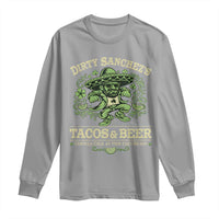 Dirty Sanchezs Tacos and Beer Funny Fiesta Long Sleeve Shirt Cerveza Cold as Your Exes Heart Mexican Party Humor