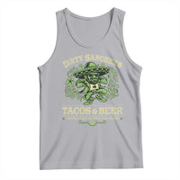 Dirty Sanchezs Tacos and Beer Funny Fiesta Tank Top Cerveza Cold as Your Exes Heart Mexican Party Humor