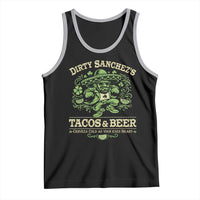 Dirty Sanchezs Tacos and Beer Funny Fiesta Tank Top Cerveza Cold as Your Exes Heart Mexican Party Humor