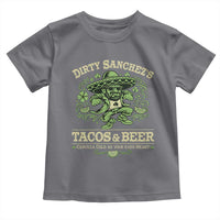 Dirty Sanchezs Tacos and Beer Funny Fiesta Toddler T Shirt Cerveza Cold as Your Exes Heart Mexican Party Humor