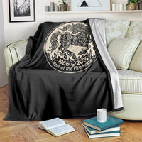 Year of the Fire Horse 1966 2026 Graphic Throw Blanket 60 Years Chinese Zodiac Horse Vintage Style