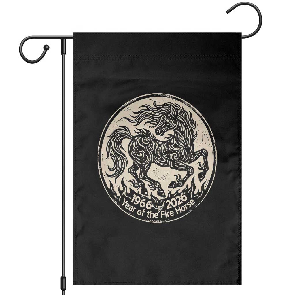 Year of the Fire Horse 1966 2026 Graphic Garden Flag 60 Years Chinese Zodiac Horse Vintage Style