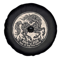 Year of the Fire Horse 1966 2026 Graphic Spare Tire Cover 60 Years Chinese Zodiac Horse Vintage Style