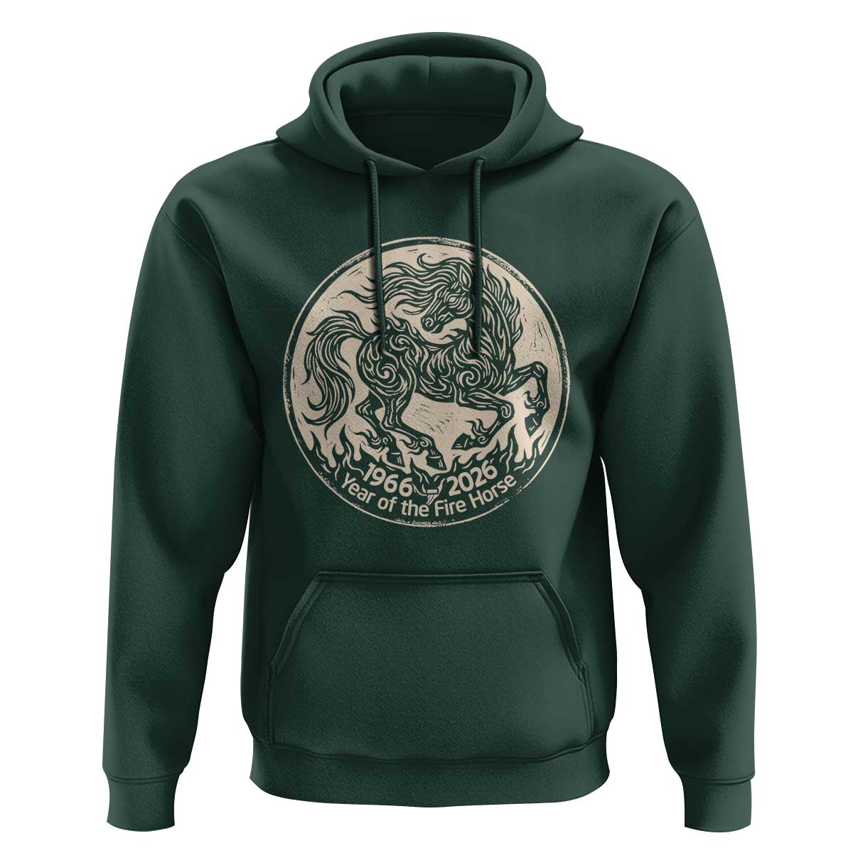 Year of the Fire Horse 1966 2026 Graphic Hoodie 60 Years Chinese Zodiac Horse Vintage Style