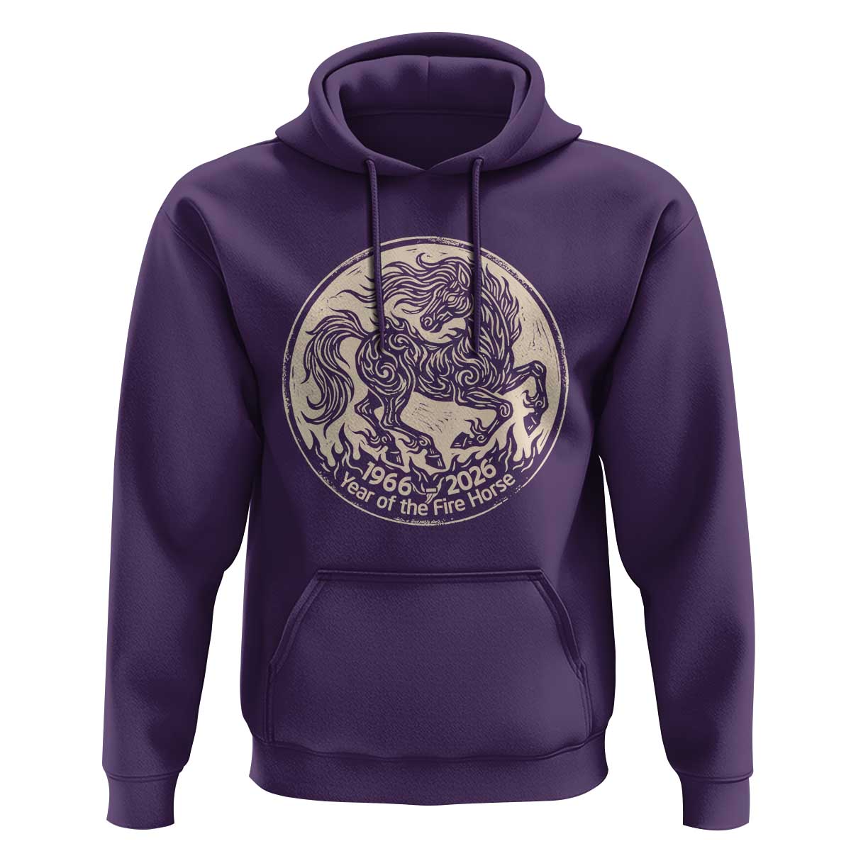 Year of the Fire Horse 1966 2026 Graphic Hoodie 60 Years Chinese Zodiac Horse Vintage Style