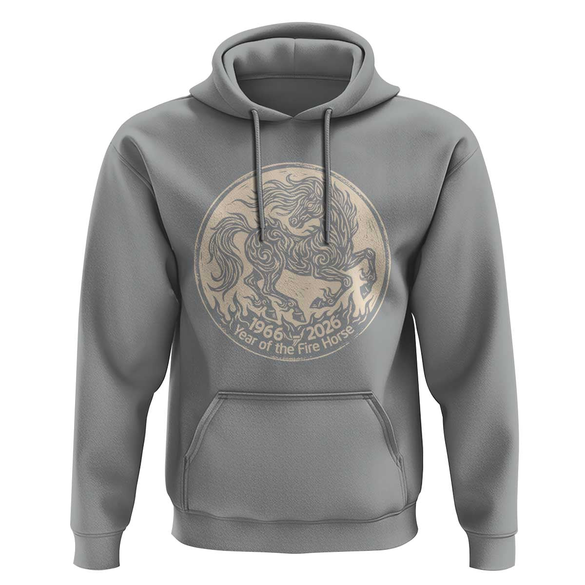 Year of the Fire Horse 1966 2026 Graphic Hoodie 60 Years Chinese Zodiac Horse Vintage Style