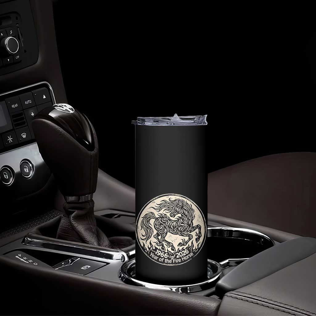 Year of the Fire Horse 1966 2026 Graphic Skinny Tumbler 60 Years Chinese Zodiac Horse Vintage Style